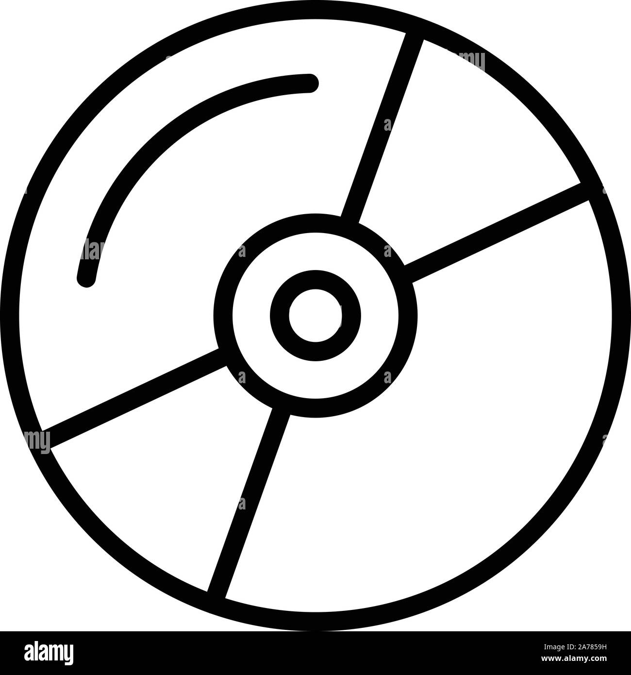 Cd di musica di icona di stile di contorno Illustrazione Vettoriale