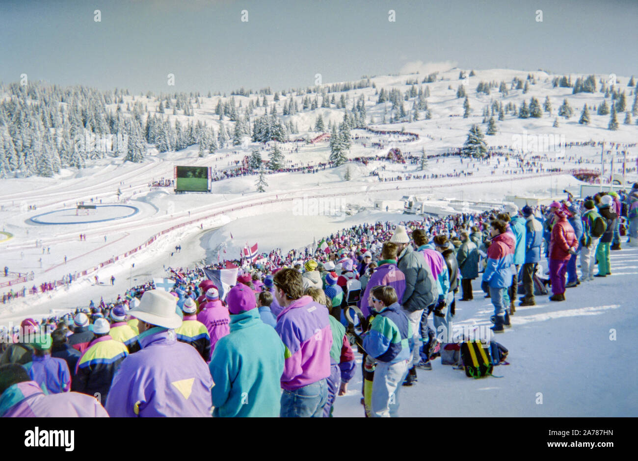 Olimpiadi invernali a Les Saisies nel '92 Foto Stock