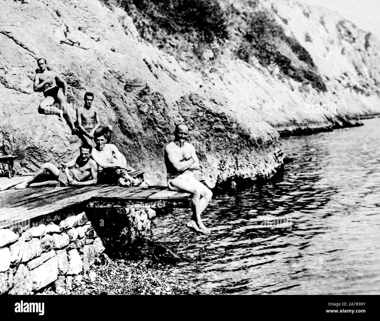 Le autorità austriache a riposo, l'Isonzo la guerra mondiale I, 1917 Foto Stock