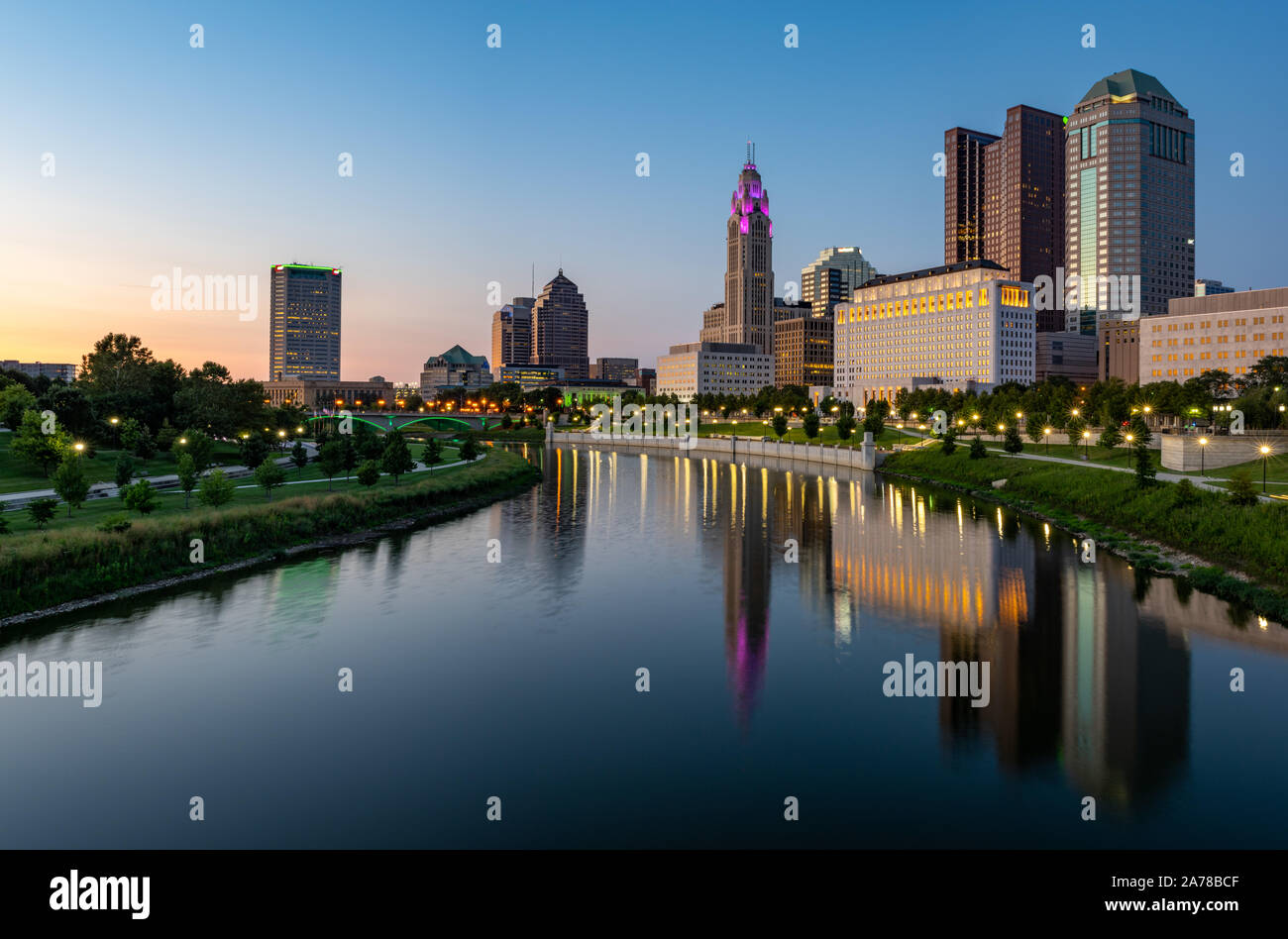 Columbus, Ohio - Agosto 2, 2019: il Cityscape di Columbus, Ohio il 2 agosto 2019. Foto Stock