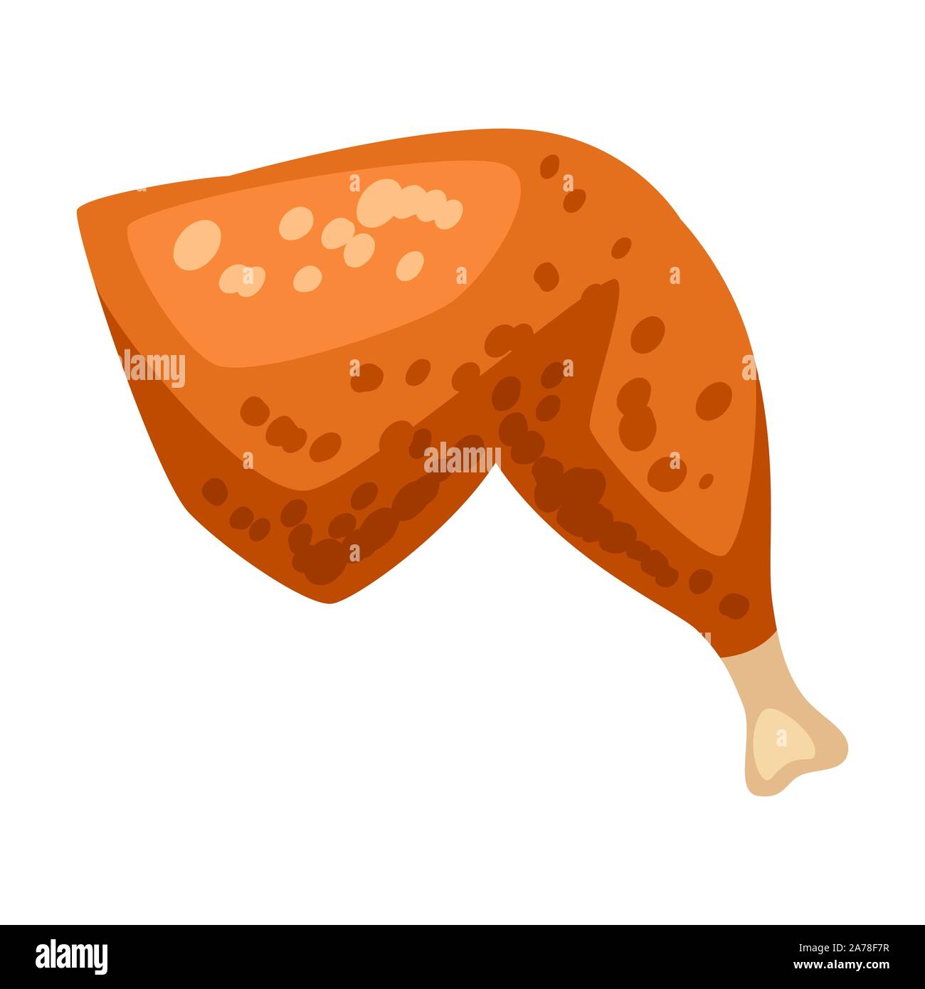 Fritto di Pollo gamba illustrazione. Illustrazione Vettoriale