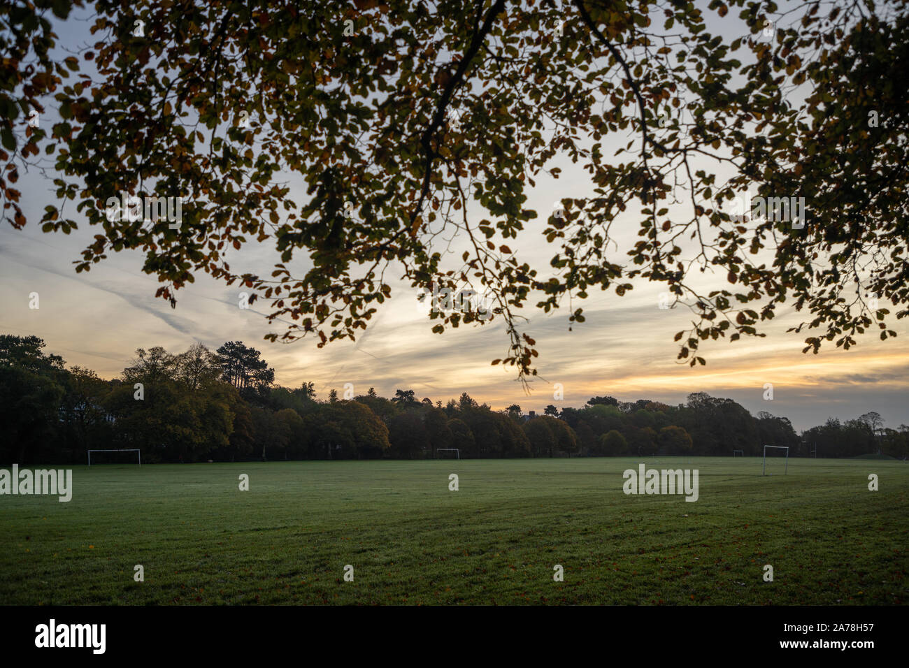 Colori autunnali, Roath Park, Roath, Cardiff, Galles, UK. Foto Stock