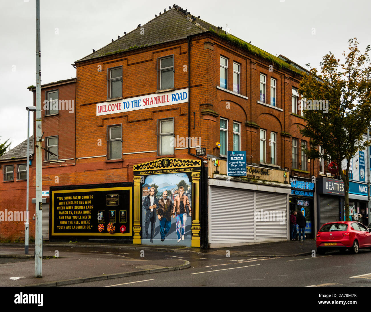 Murales politici a Belfast, Irlanda del Nord, Regno Unito Foto Stock