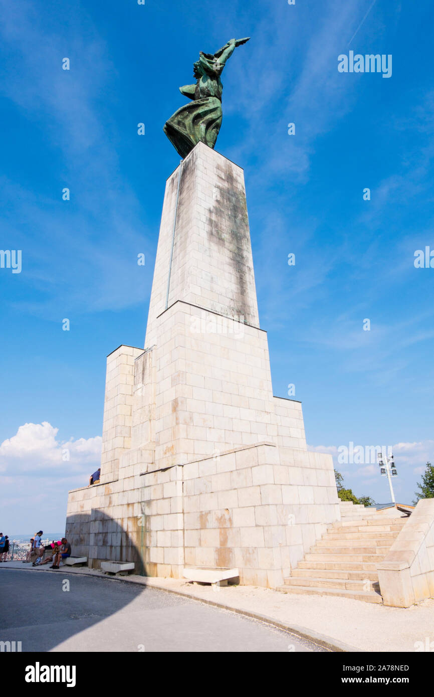 Statua della Libertà, il Colle Gellert Budapest, Ungheria Foto Stock