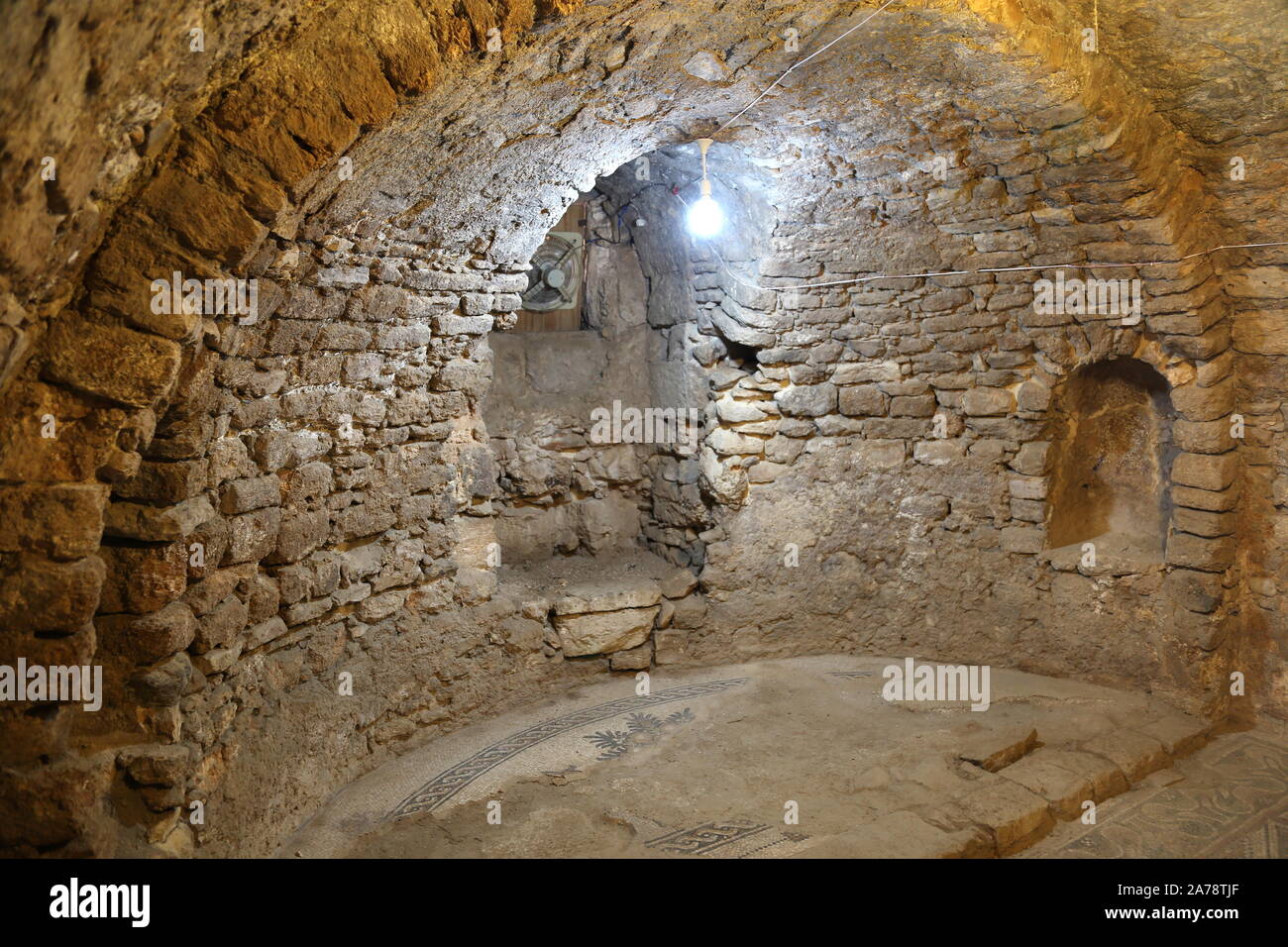 Cripta di Sant'Eliano, Parco Archeologico, Abu Bakr via Siddiq, Madaba, Governatorato di Madaba, Giordania, Medio Oriente Foto Stock