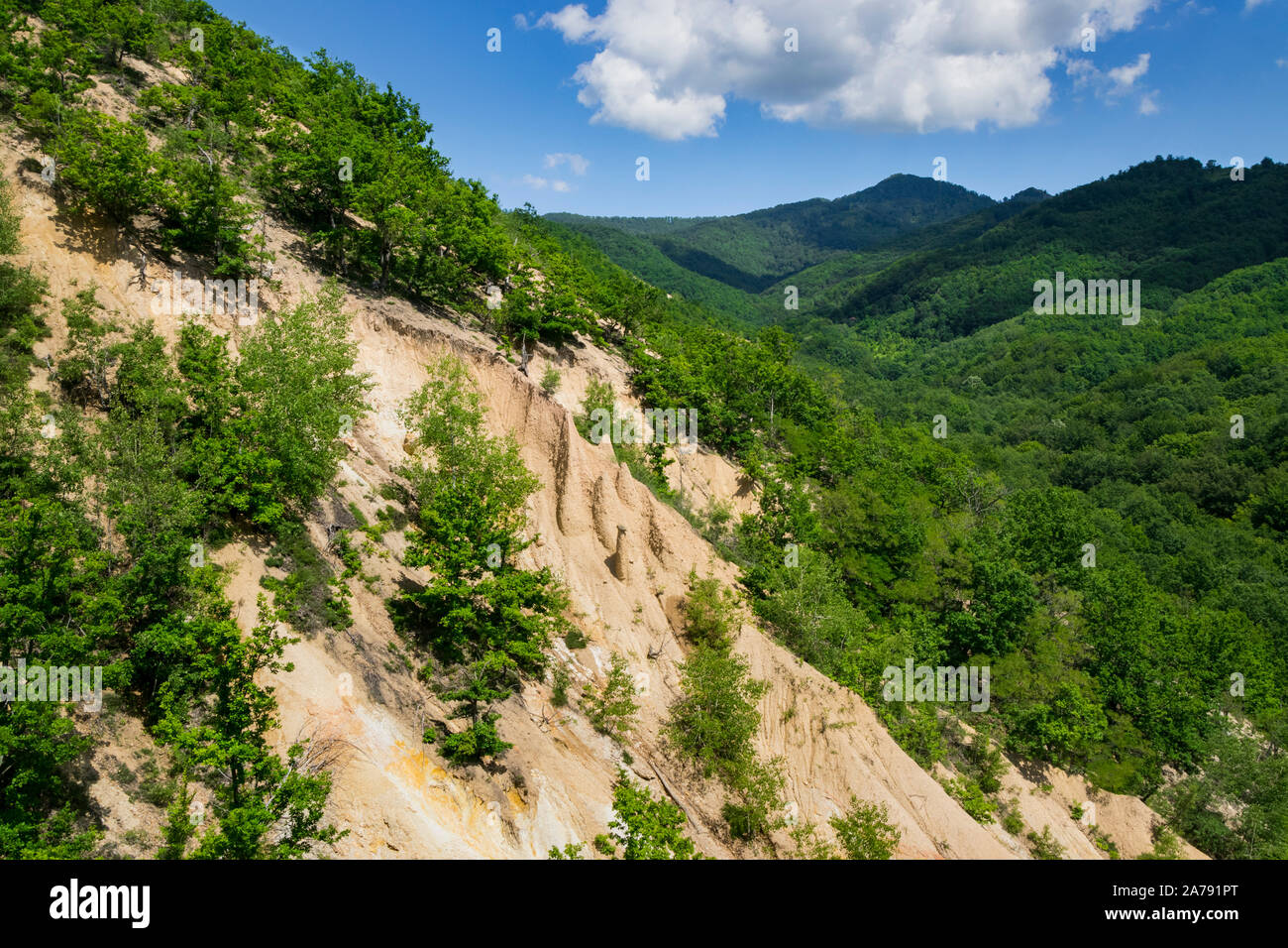 Struttura di roccia 'Djavolja Varos' fatta da una forte erosione (Devil's town) vicino Kursumlija sul sud della Serbia. È stato candidato per le nuove sette vaga naturale li Foto Stock