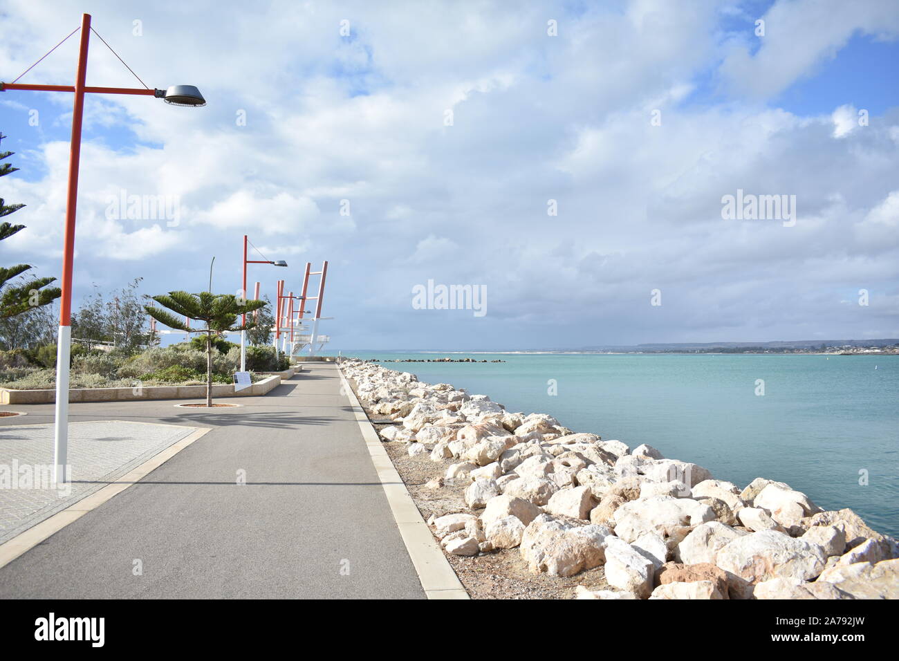 La Esplanade storico pontile Geraldton Foreshore Foto Stock