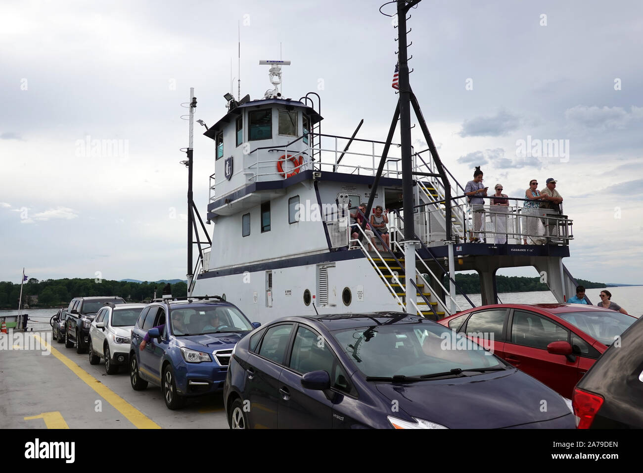 Traghetti per il lago Champlain da Plattsburgh, New York Foto Stock