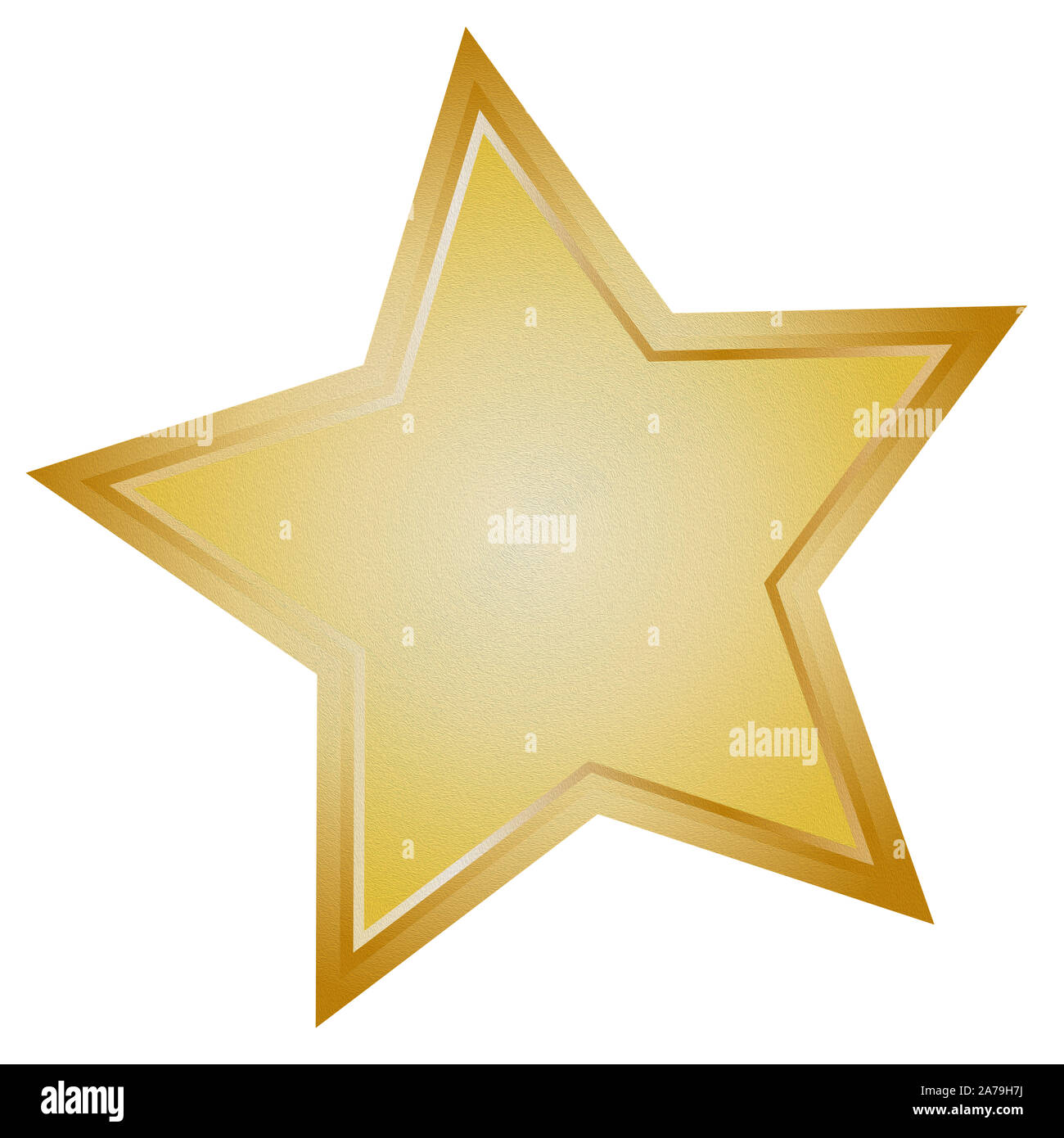 Golden Star isolato su sfondo bianco Foto Stock