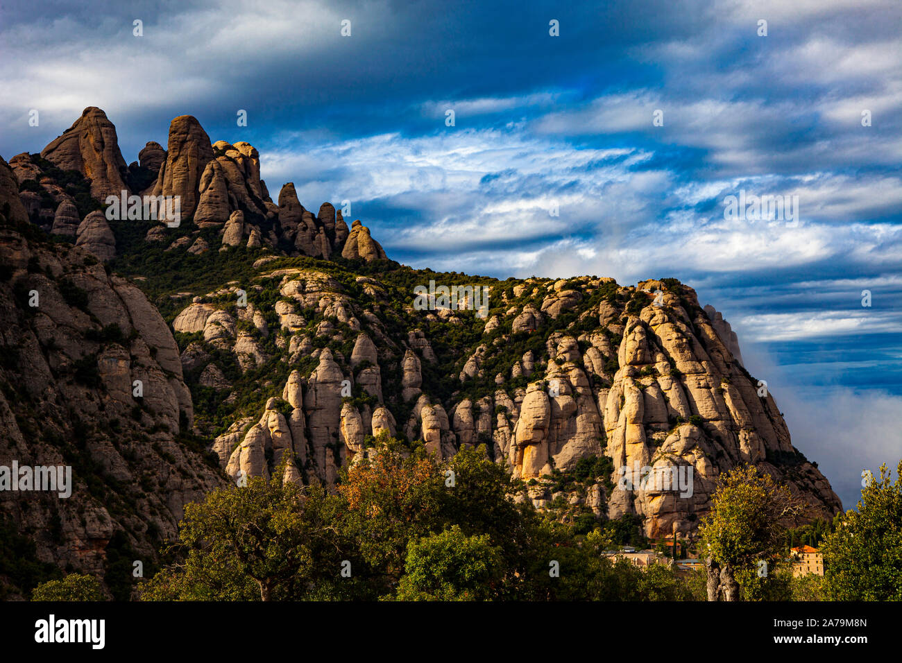 Santa Maria de Montserrat Abbey, la Catalogna Foto Stock