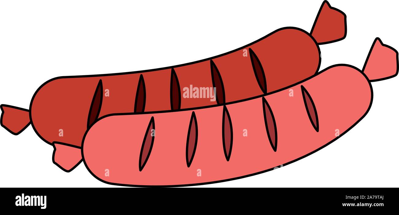 Salsicce icona, design colorato Illustrazione Vettoriale
