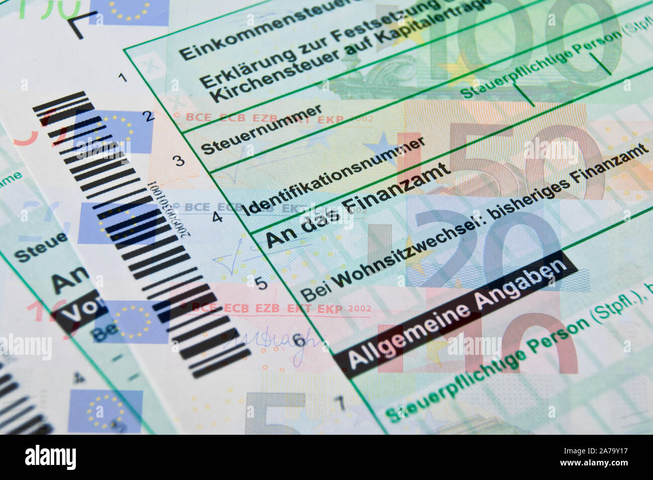 Modulo fiscale tedesco Foto Stock