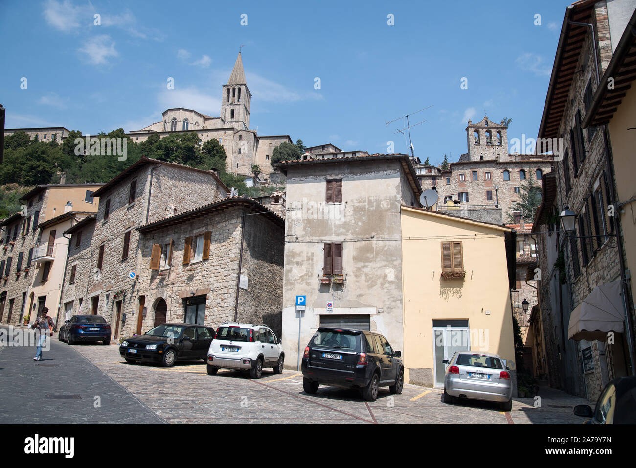 Gotico e rinascimentale Chiesa di San Fortunato (Chiesa di San Fortunato) nel centro storico di Todi, Umbria, Italia. 22 agosto 2019 © Wojciech Strozy Foto Stock