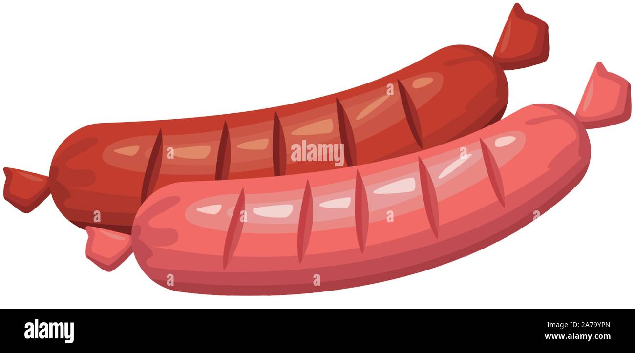 Salsicce icona, design colorato Illustrazione Vettoriale