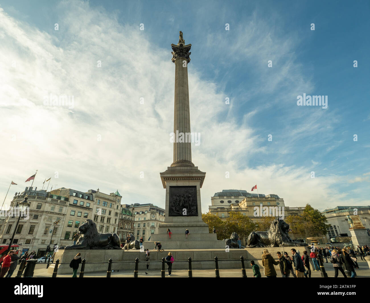 Trafalgar Square A Londra, Inghilterra. Foto Stock