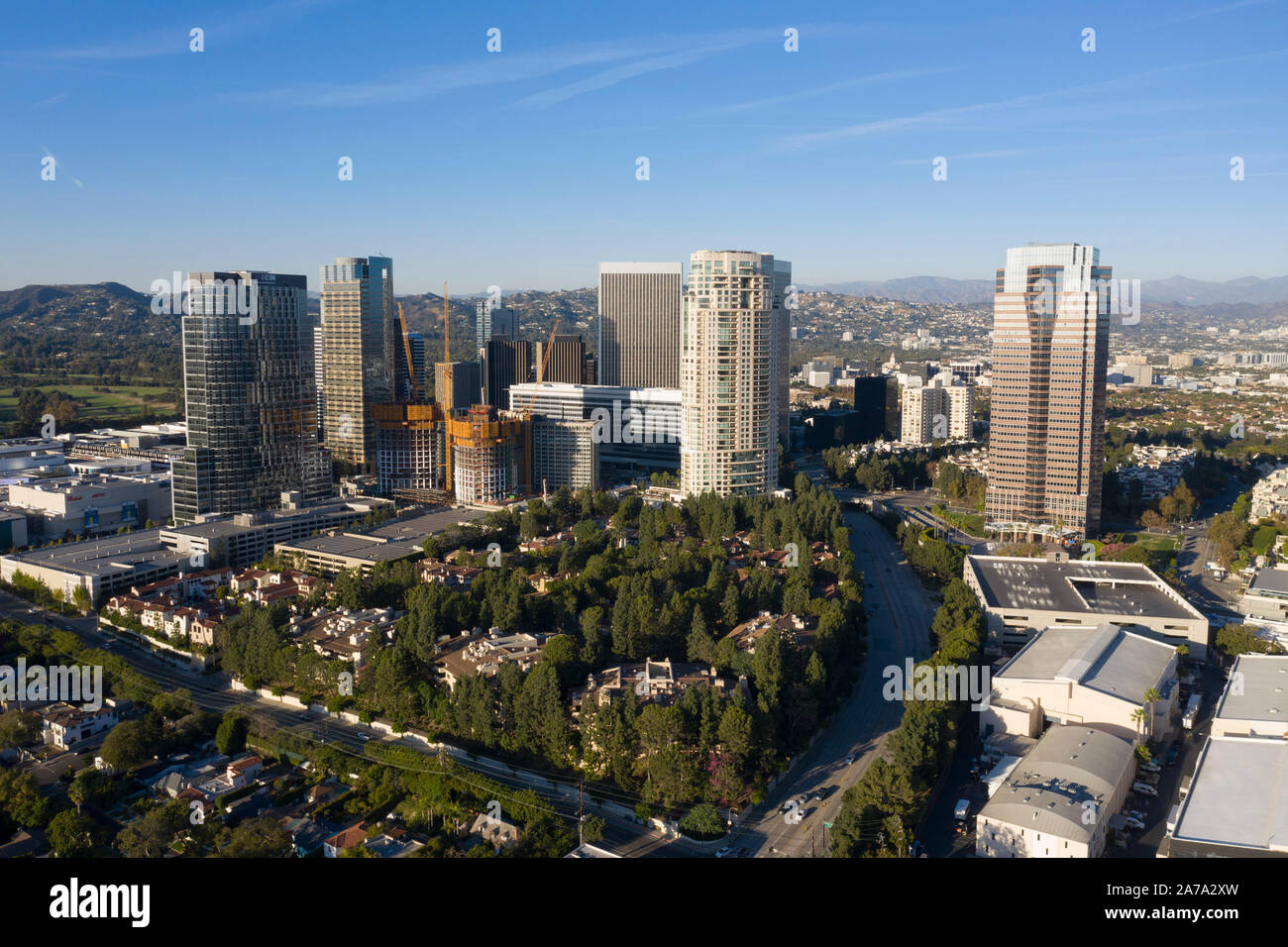 Vedute aeree di Century City, California Foto Stock