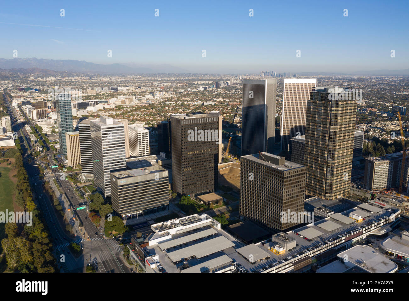 Vedute aeree di Century City, California Foto Stock