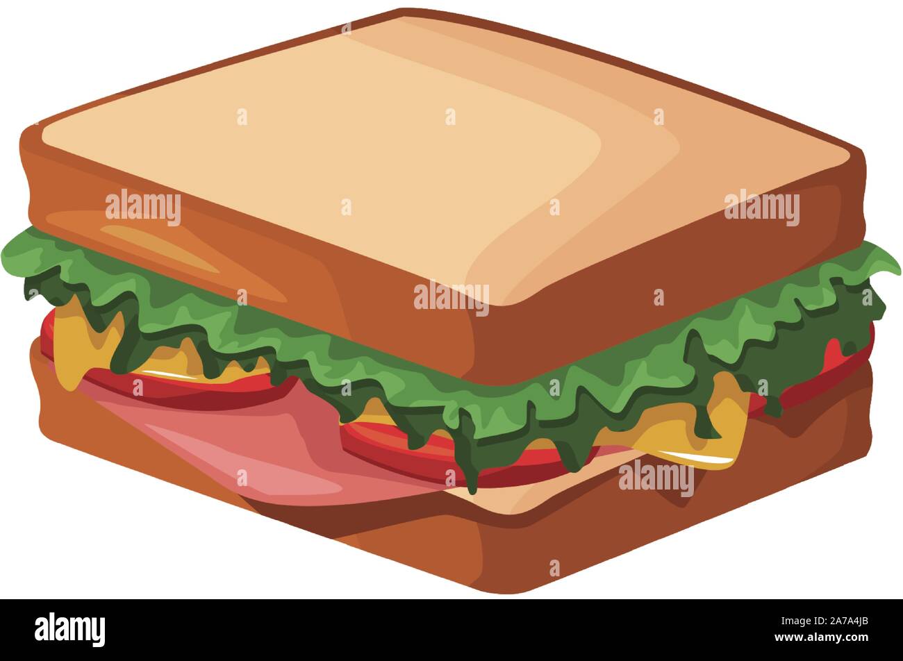 Icona di sandwich, fast food design Illustrazione Vettoriale