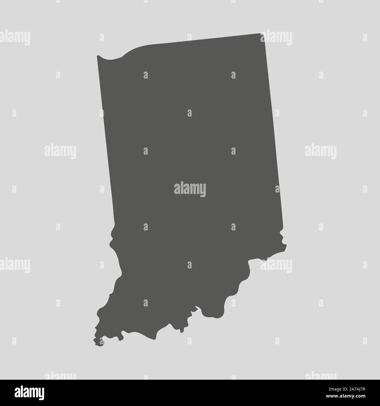 Mappa nero dello stato dell'Indiana - illustrazione vettoriale. Semplice piatto mappa dello stato dell'Indiana. Illustrazione Vettoriale