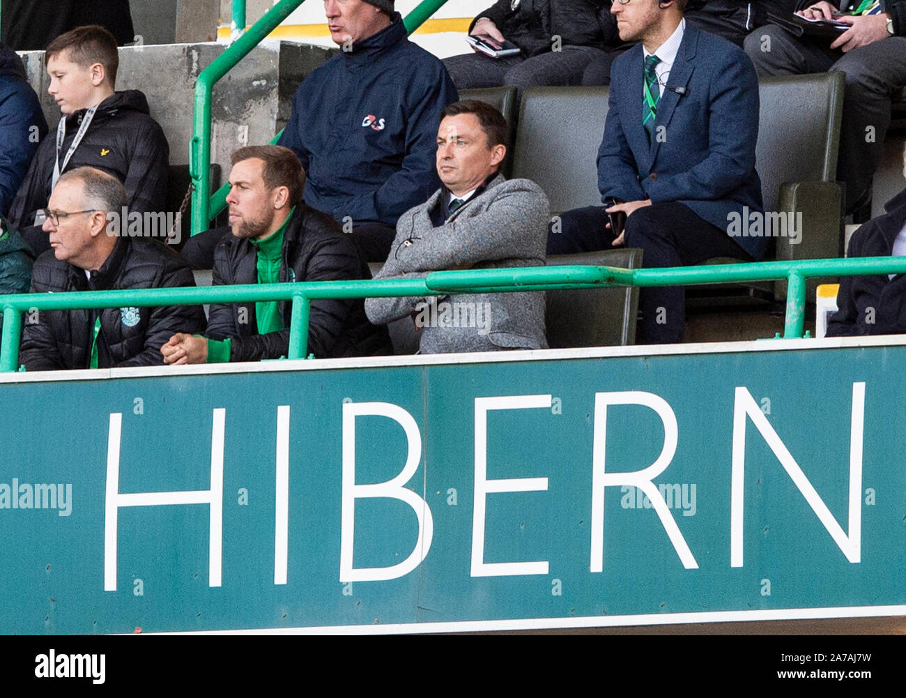 Ladbrokes Premiereship scozzese - Hibernian v Ross County. Easter Road Stadium, Edimburgo, Midlothian, Regno Unito. 26/10/2019. Pic mostra: un non troppo felice H Foto Stock