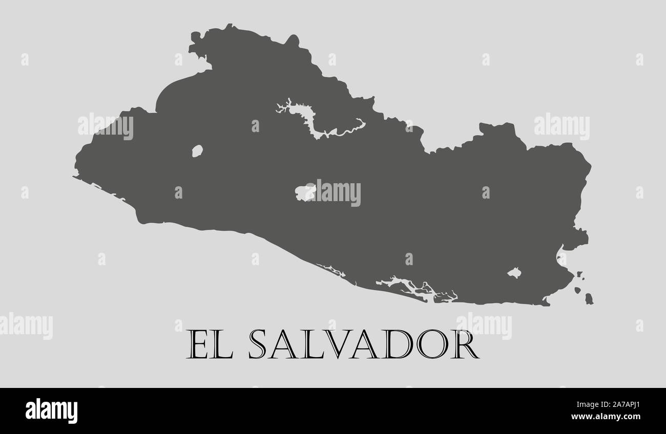 Grigio a El Salvador mappa su sfondo grigio chiaro. Grigio a El Salvador mappa - illustrazione vettoriale. Illustrazione Vettoriale