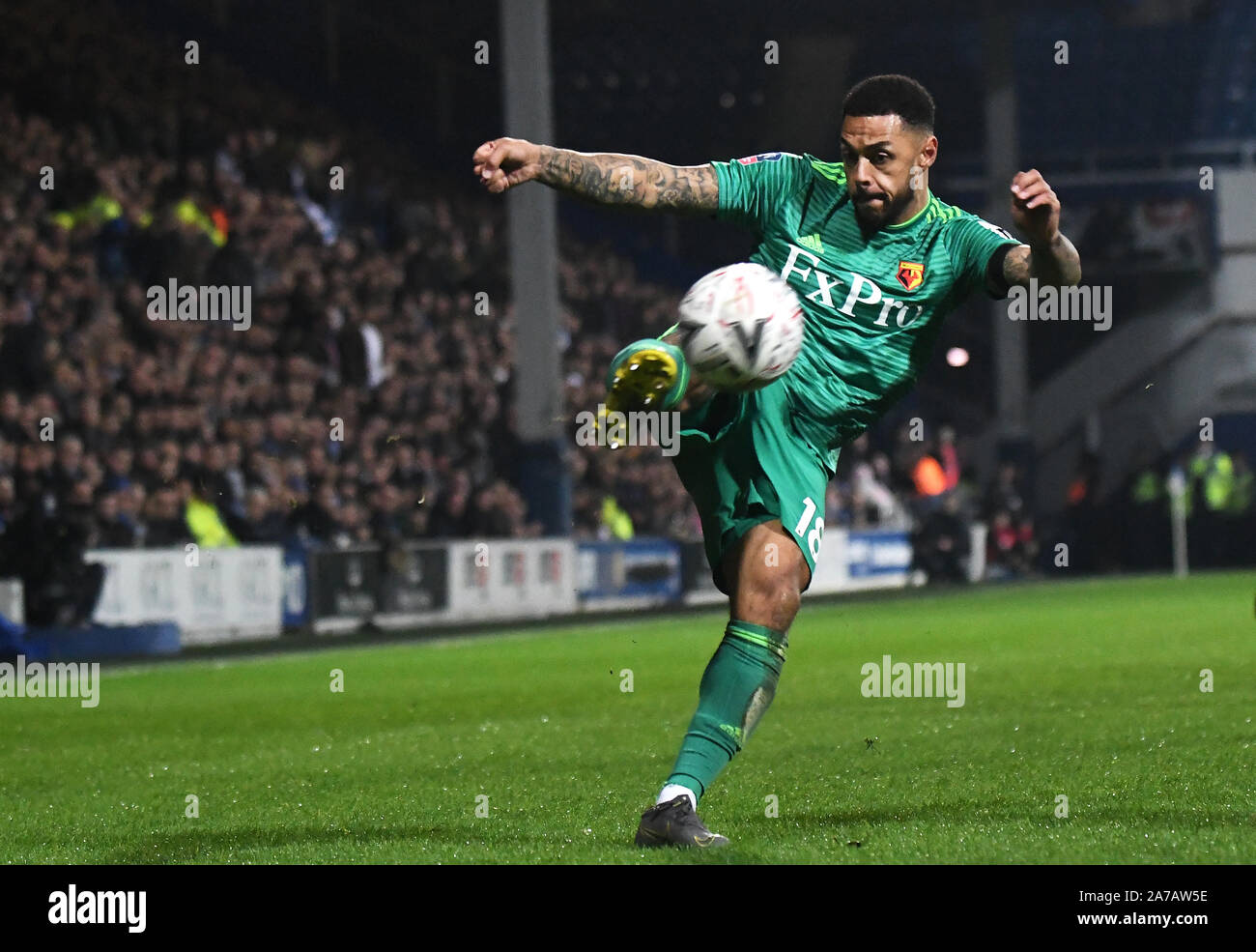 Londra, Inghilterra - 15 febbraio 2019: Andre grigio di Watford mostrato durante il 2018/19 FA Cup quinto round gioco tra il Queens Park Rangers FC e Watford FC a Loftus Road Stadium. Foto Stock