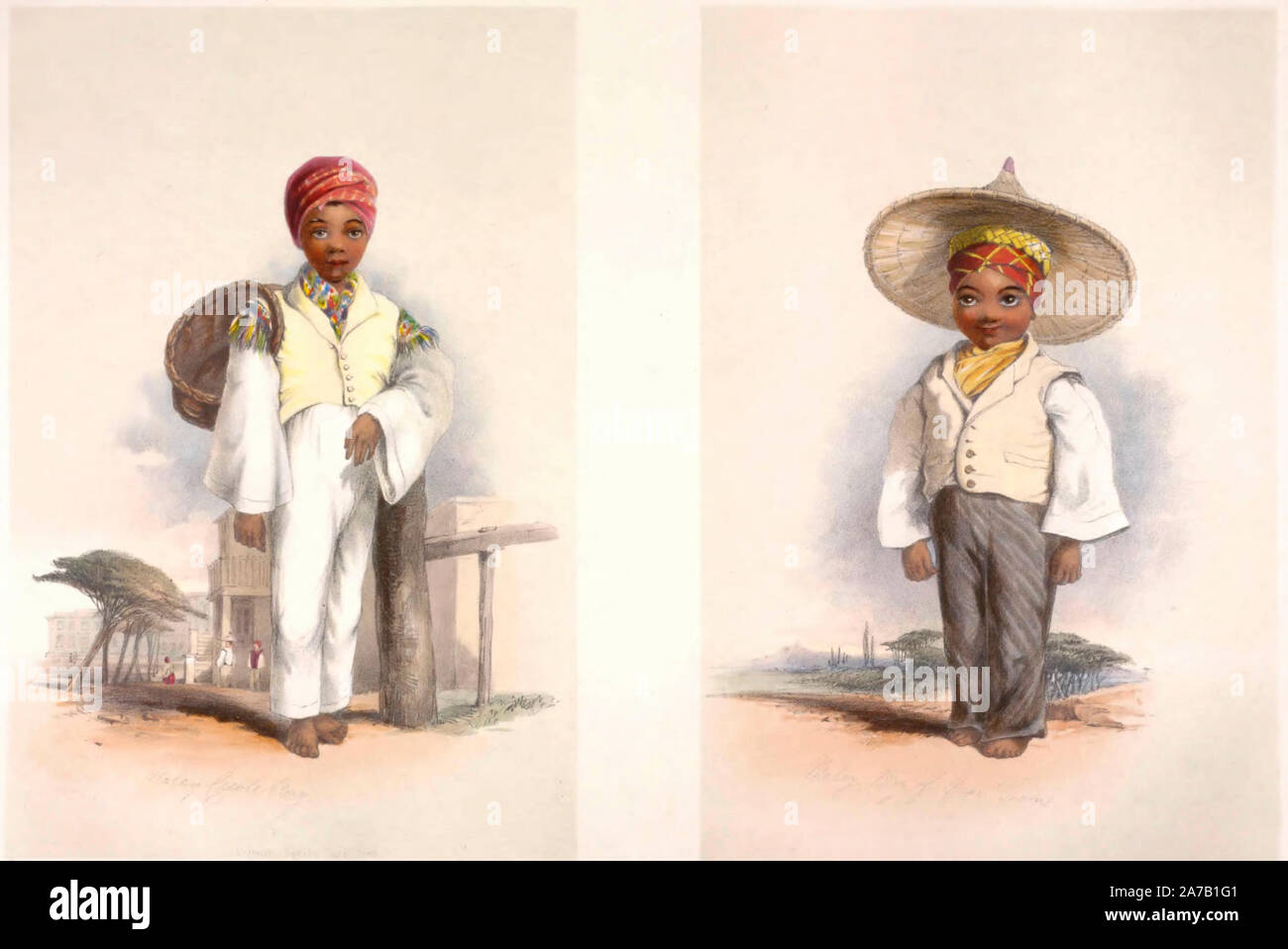 Ragazzi malese del Capo di Buona Speranza, circa 1849 Foto Stock