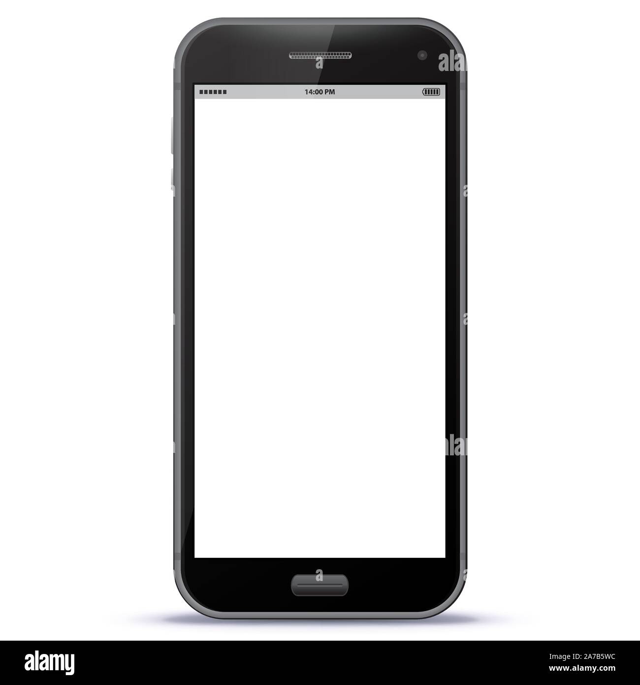 Nero Smart Phone disegnato a mano illustrazione vettoriale. Illustrazione Vettoriale