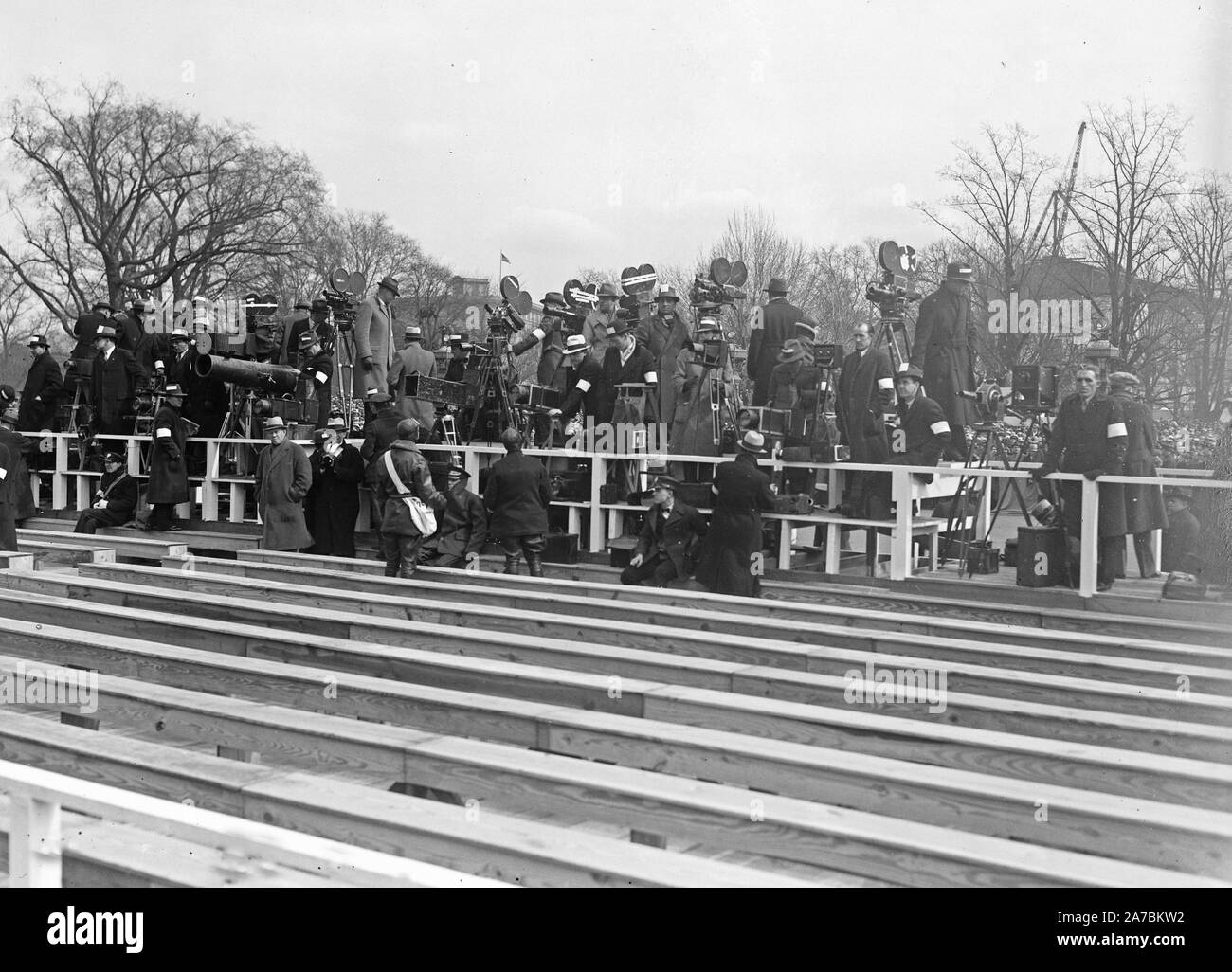 Fotografi pronti a pellicola e scattare foto di Franklin Roosevelt prima Inaguration: Marzo 4, 1933 Foto Stock