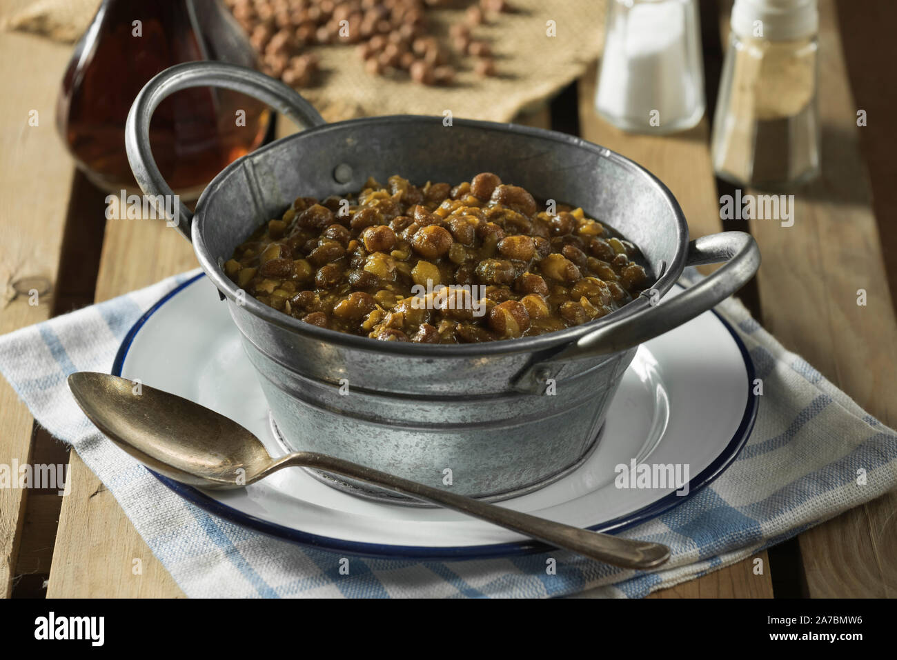 Lancashire piselli nero. Food UK Foto Stock