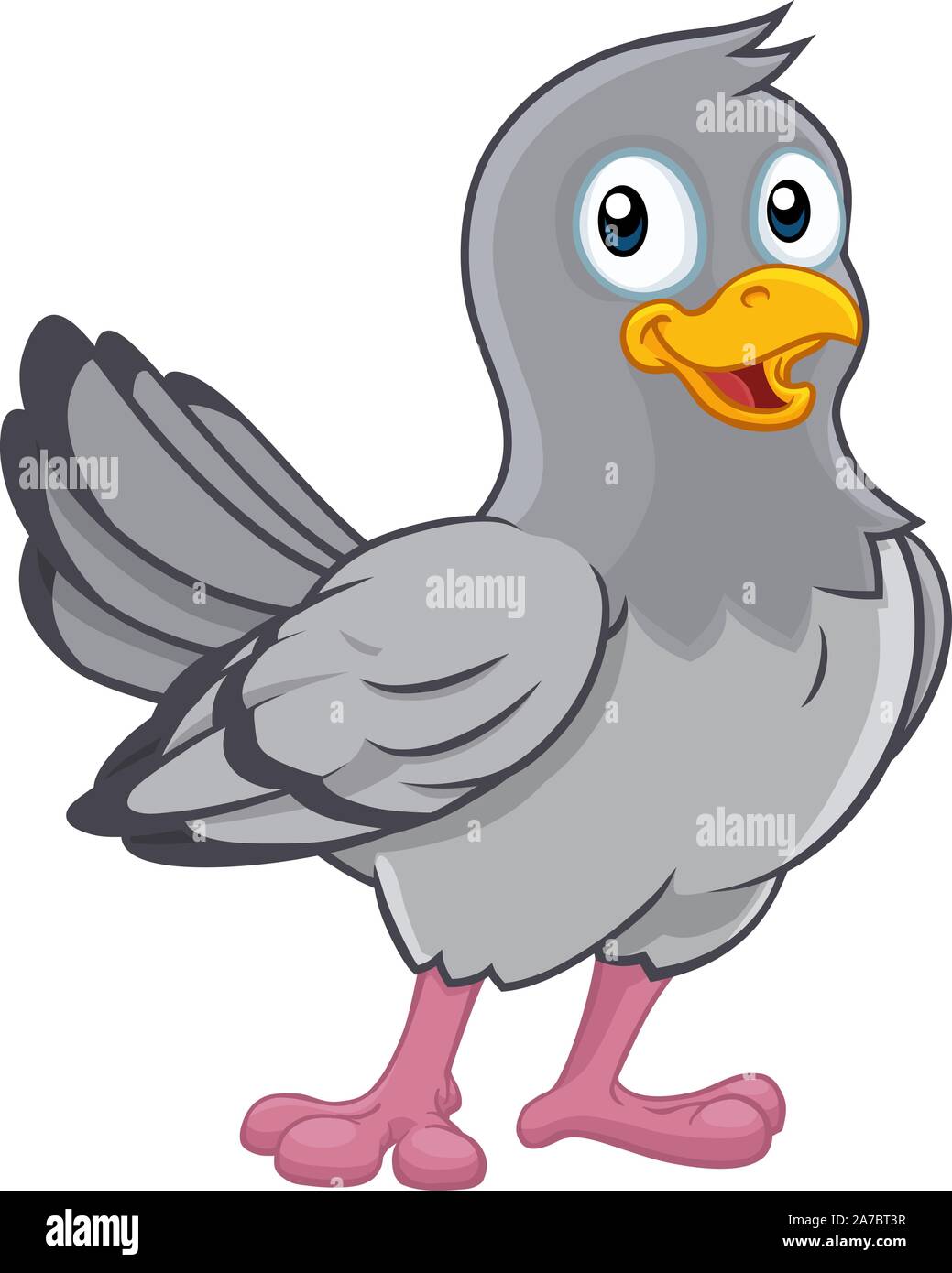 Pigeon Cartoon carino Colomba Bird Illustrazione Vettoriale