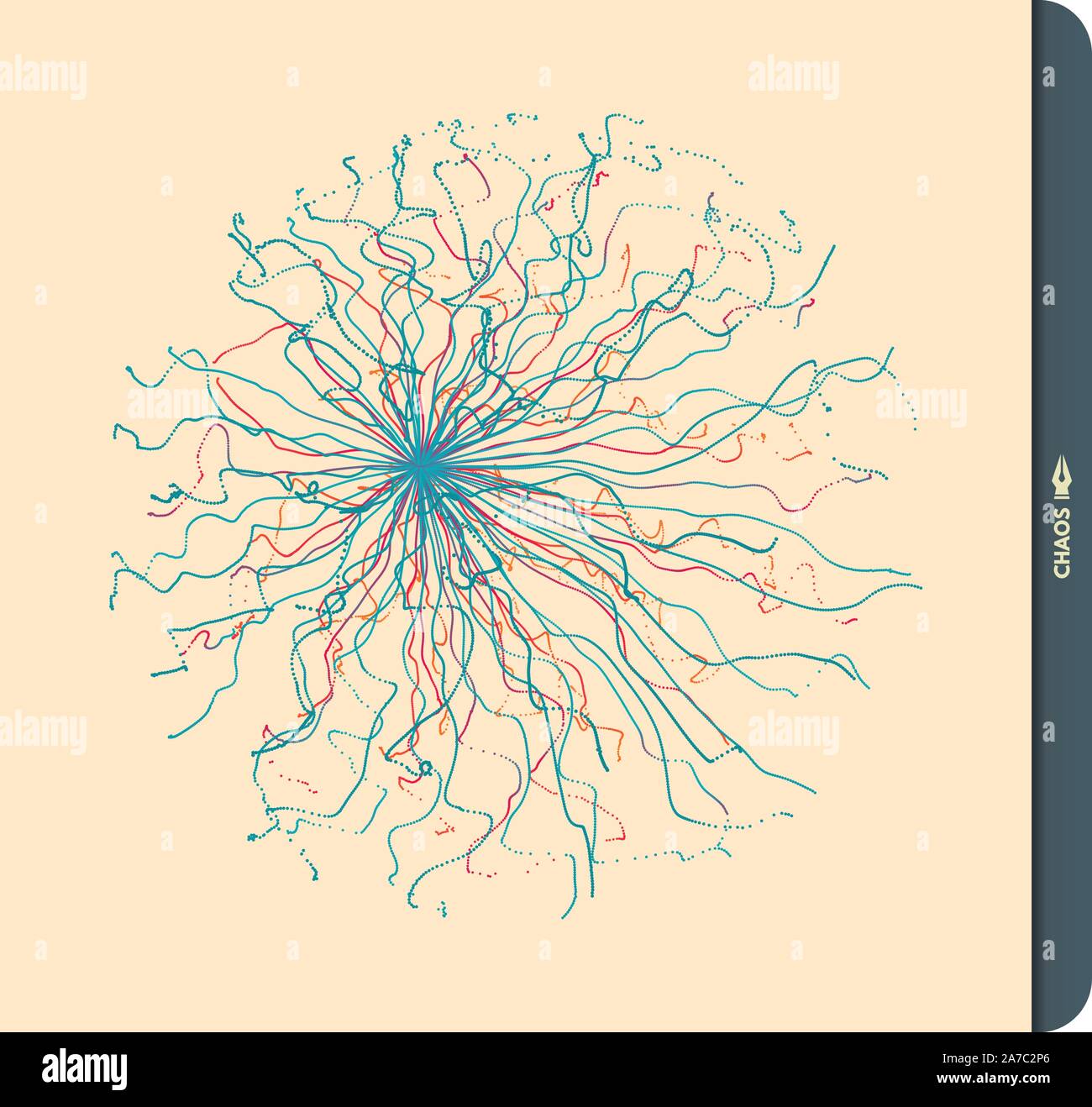 Array con particelle di dinamica. 3d la tecnologia avveniristica stile. Abstract background. Illustrazione Vettoriale. Illustrazione Vettoriale
