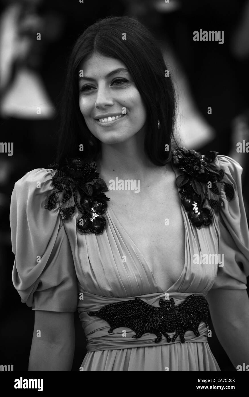 Venezia, Italia - agosto 29,2019: Alessandra Mastronardi passeggiate il tappeto rosso davanti al 'Matrimonio Story' lo screening durante la 76th Venezia Foto Stock