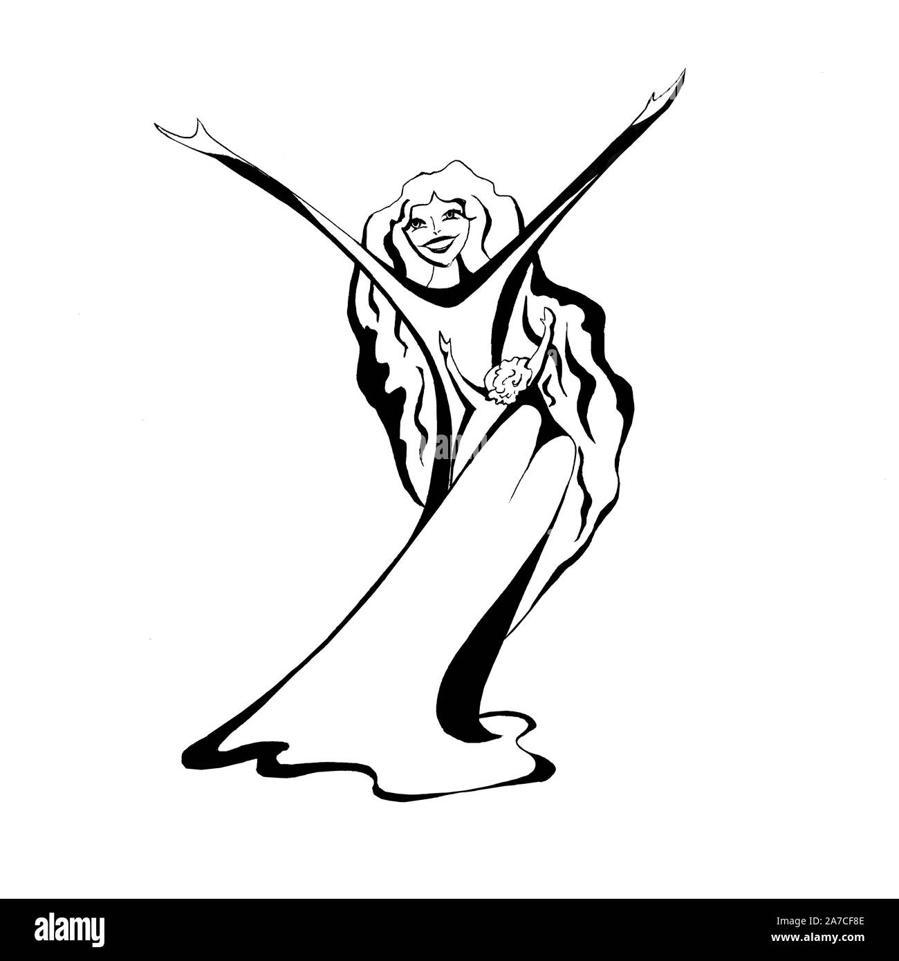 La madre e il bambino in amore e felice bacground hhe cuore illustrazione Foto Stock