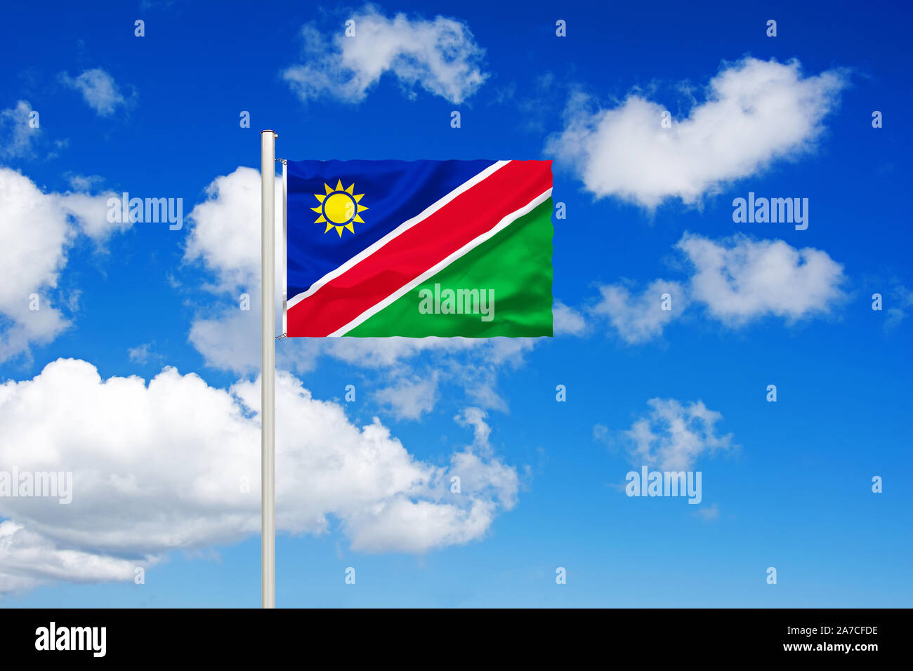 Fotomontage, Flagge von Namibia, Afrika, Westafrika, Foto Stock