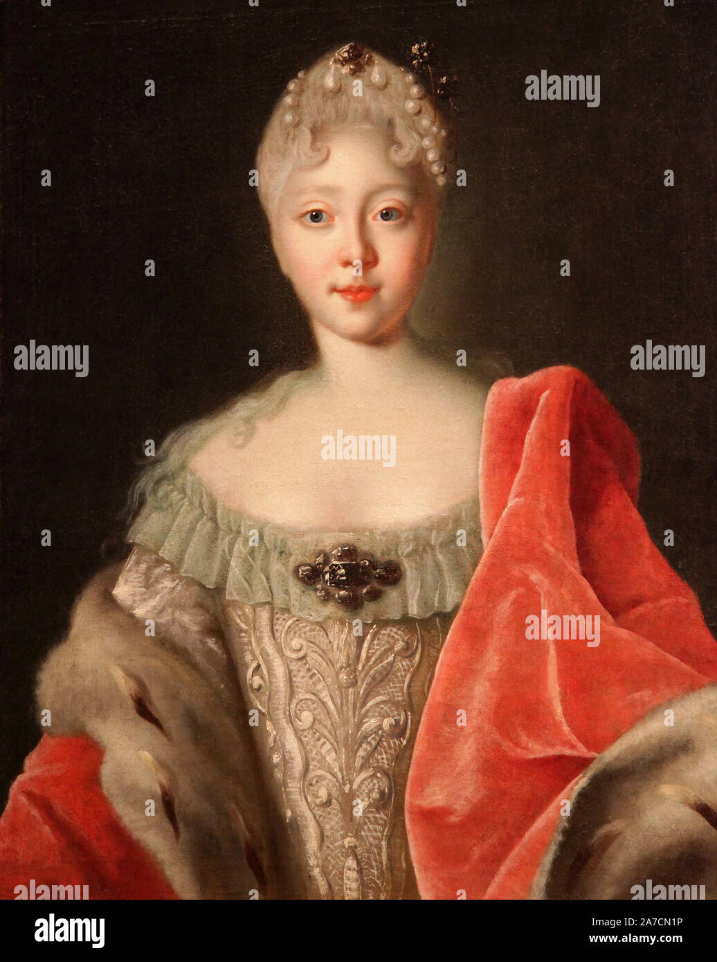 Tsarevna,Tsar della figlia,Elizaveta Petrovna (futuro imperatrice Elisabetta) da Louis Caravaque (1684-1754 ) ritratto francese pittore che ha lavorato in Russia. Foto Stock