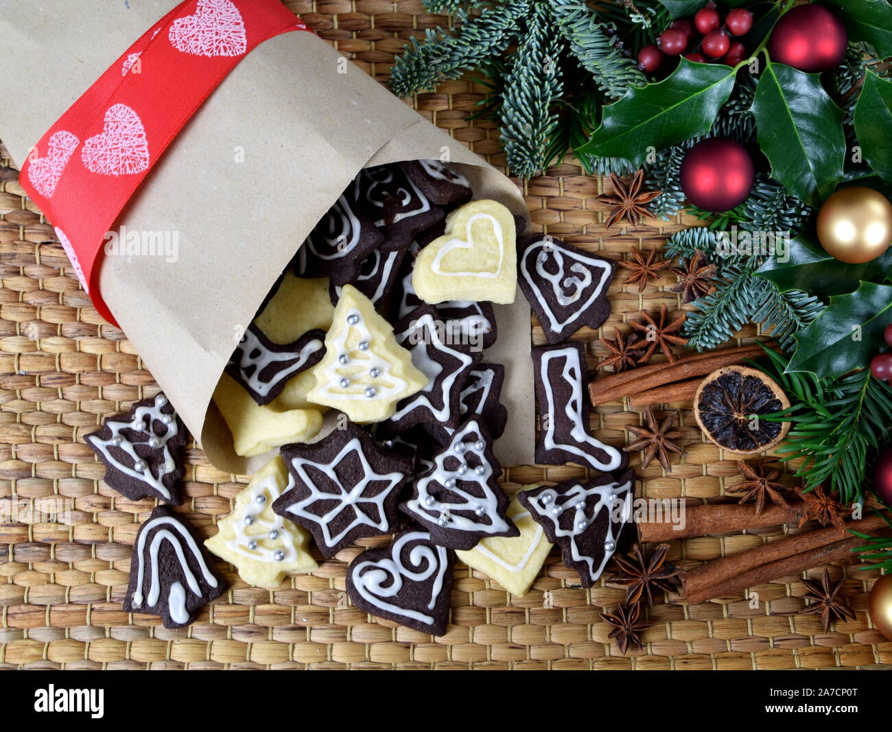 Gustosi biscotti per l Avvento e Natale Foto Stock