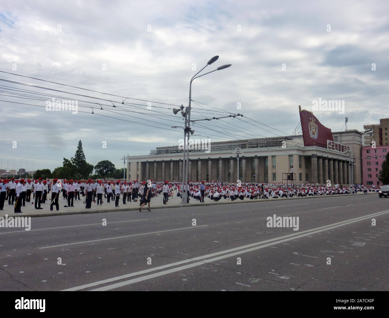 Kim Il Sung Square, Pyongyang, la Corea del Nord (DPRK) Foto Stock
