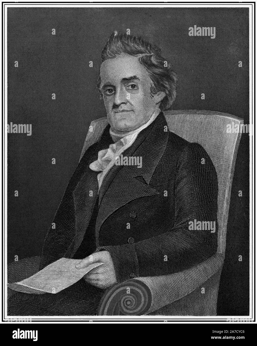 Noah Webster: American lessicografo e in lingua inglese di riformatore di ortografia. Foto Stock