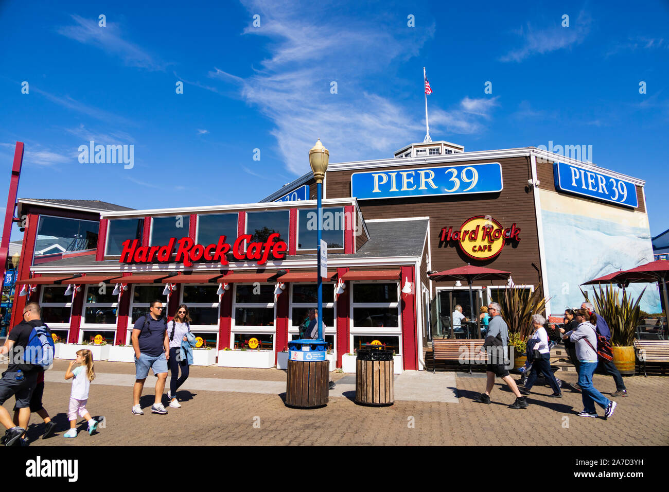 Hard Rock Cafe su Pier 39, Fishermans Wharf di San Francisco, in California, Stati Uniti d'America Foto Stock