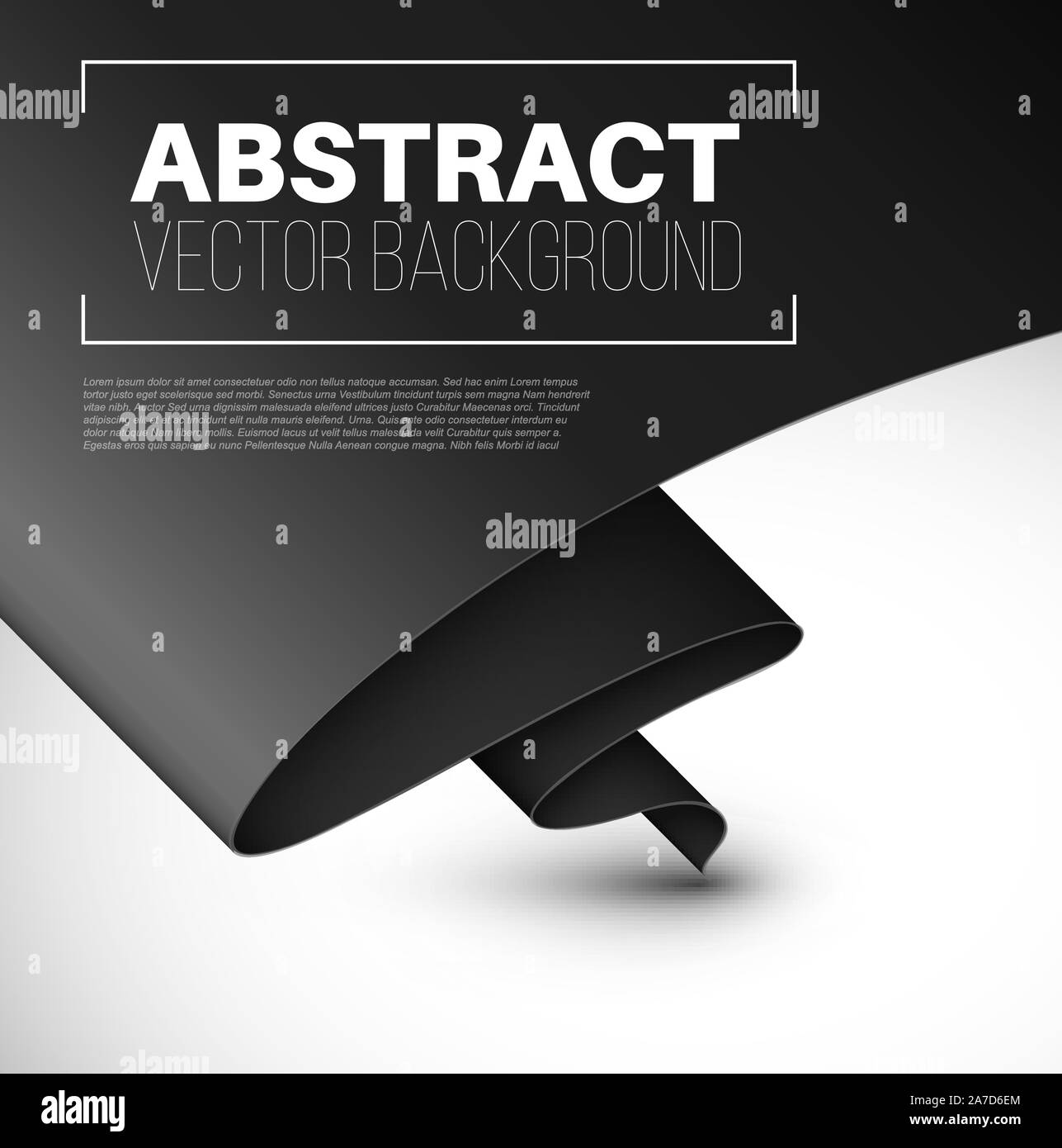 Vettore sfondo astratto con piegata carta nera e il luogo per il vostro contenuto Illustrazione Vettoriale