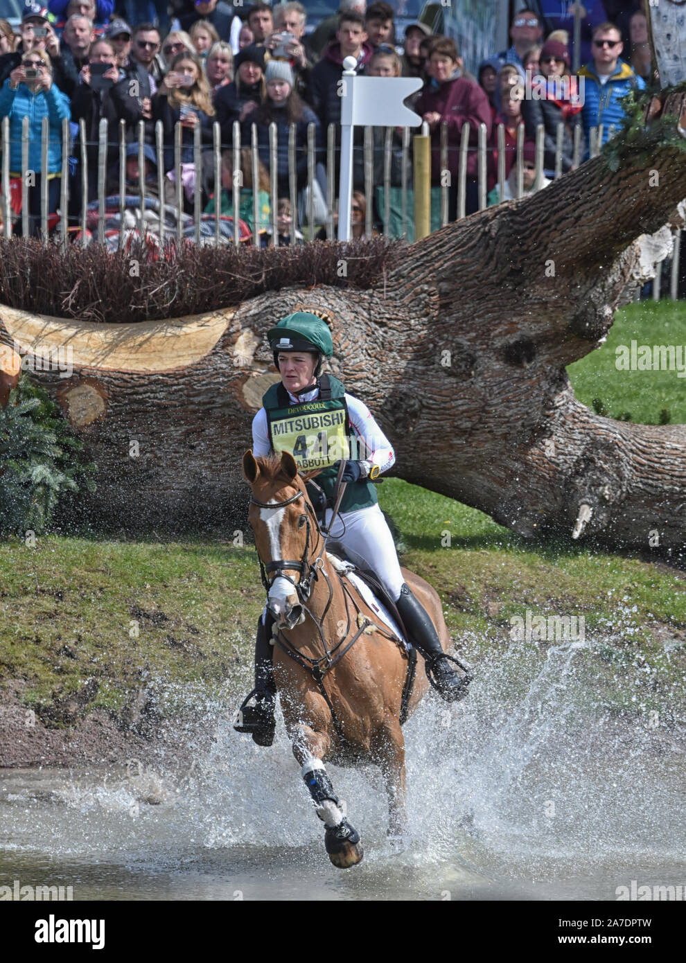 Badminton Horse Trials Gloucester 5 maggio 2019 Clare Abate equitazione Euro Princess nel cross country che rappresentano l'Irlanda Foto Stock