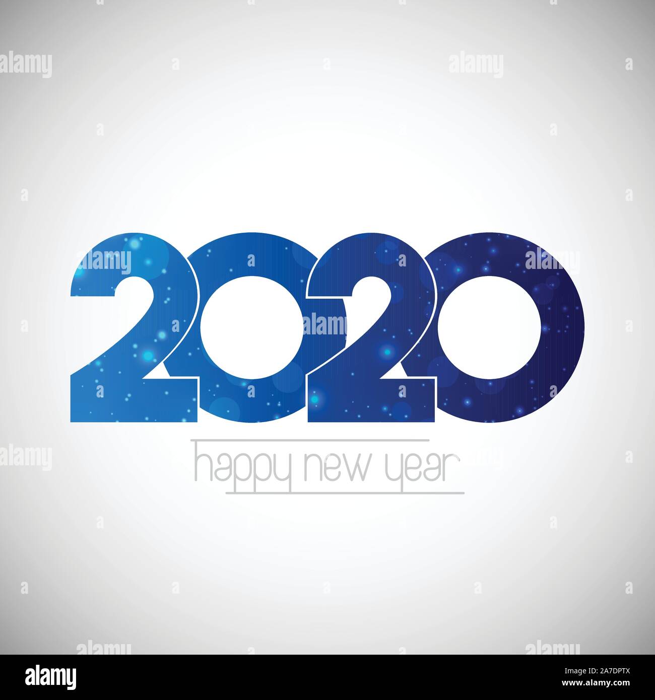 Felice Anno Nuovo 2020 il testo del logo design. 2020 auguri. Brochure del modello di progettazione, Felice Anno Nuovo 2020, celebrando 2020, scheda, banner. Illustrazione Vettoriale Illustrazione Vettoriale