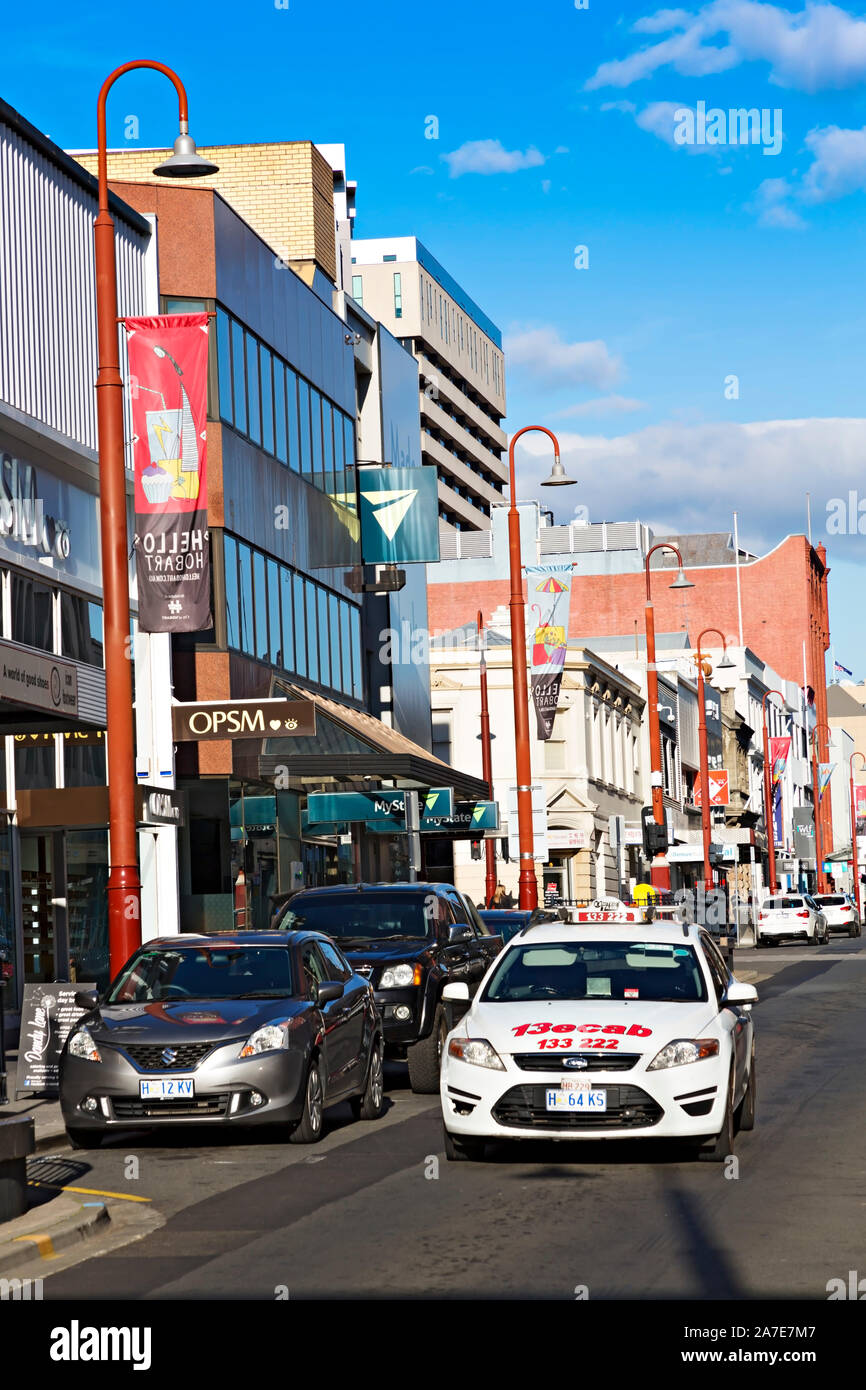 Hobart Australia / Collins Street in Hobart Distretto Centrale degli Affari di Hobart, Tasmania. Foto Stock