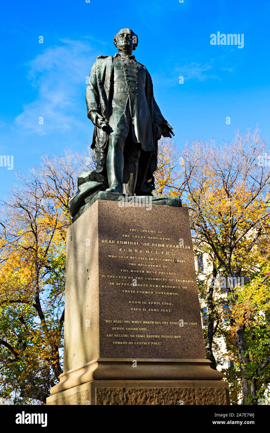 Hobart Australia / il Sir John Franklin monumento di Franklin Square, Hobart Tasmania. Foto Stock