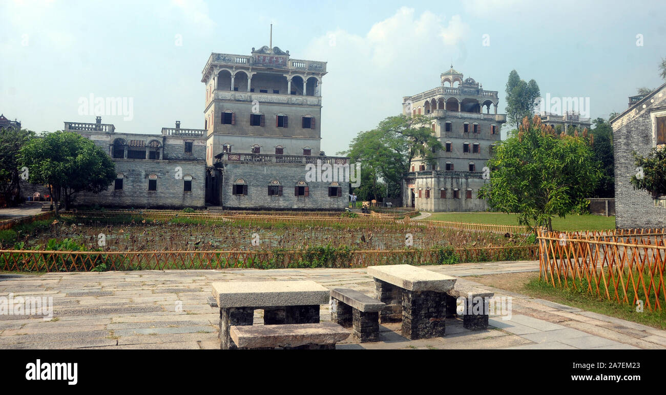 Vista del Kaiping Diaolou Village Foto Stock