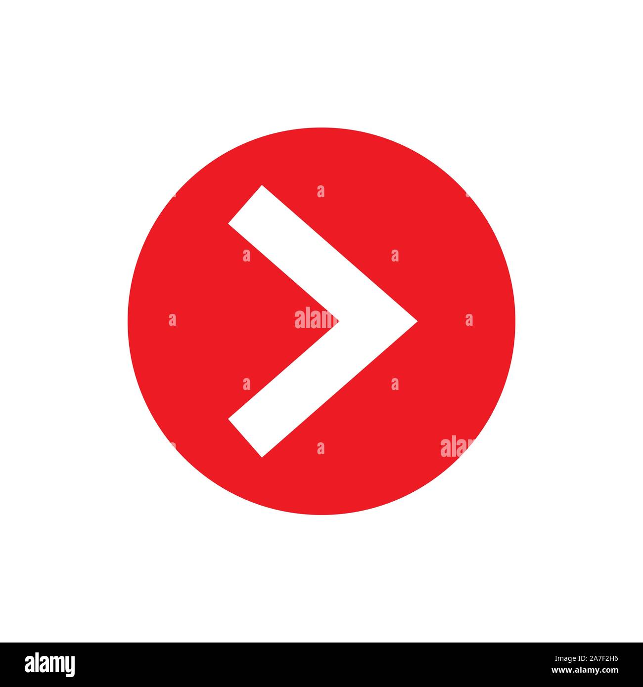 Freccia successivo vettore. Rossa piatta di forma circolare e la freccia Illustrazione Vettoriale