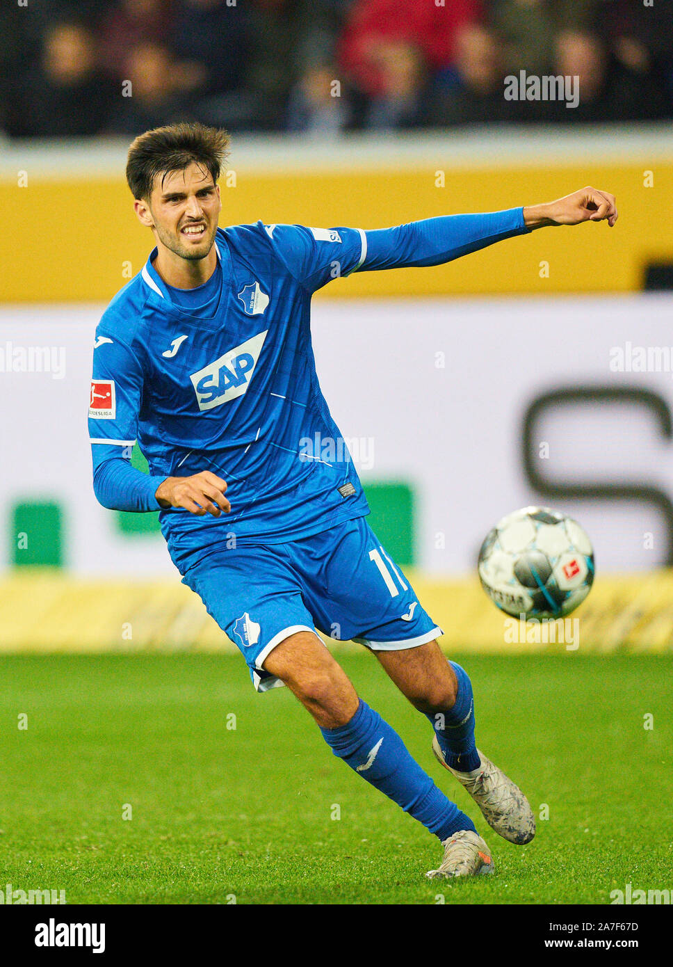 Calcio 1899 TSG Hoffenheim - FC Paderborn 07 , Sinsheim Novembre 01, 2019. Florian GRILLITSCH, Hoff 11 TSG 1899 HOFFENHEIM - FC PADERBORN 07 3-0 - DFL REGOLAMENTI VIETANO QUALSIASI USO DI FOTOGRAFIE come sequenze di immagini e/o quasi-VIDEO - 1.della Lega calcio tedesca , Sinsheim, Novembre 01, 2019. Stagione 2019/2020, giornata 10, © Peter Schatz / Alamy Live News Foto Stock