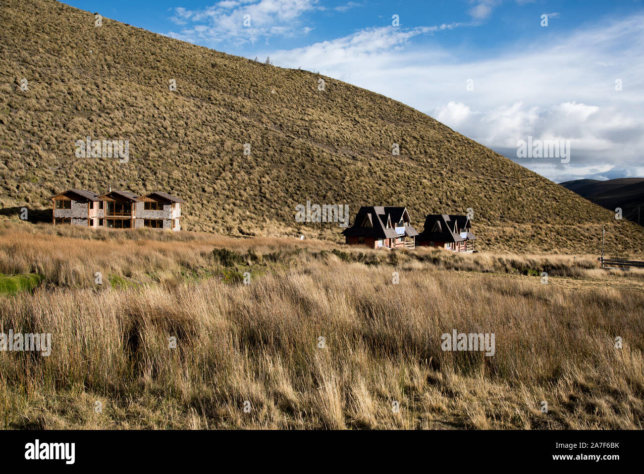 Chimborazo Lodge at 3970 m ai piedi del Vulcano Chimborazo in Ecuador. Foto Stock