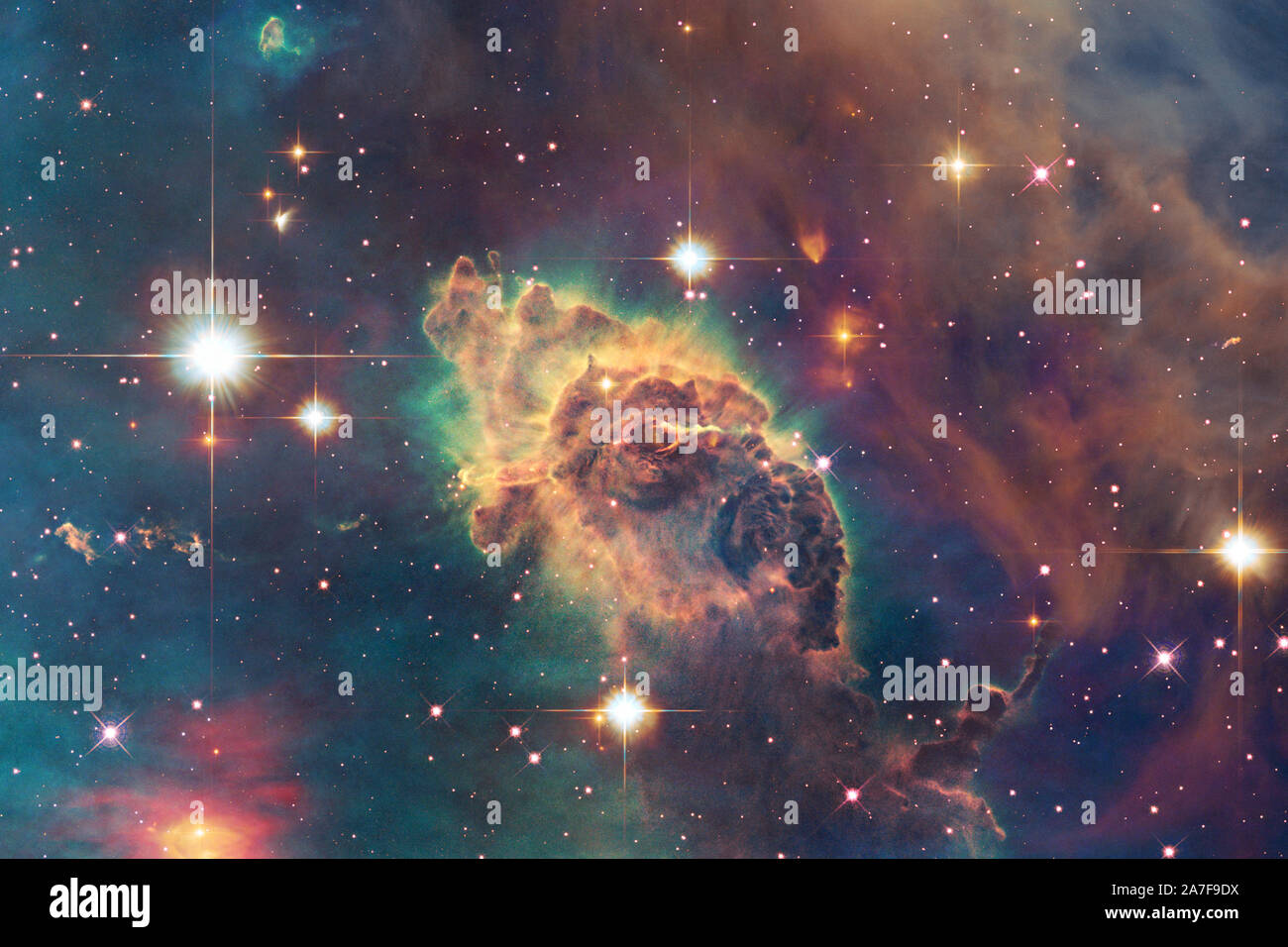 Nebula una nube interstellare di stelle polvere. Spazio profondo dell'immagine. Gli elementi di questa immagine fornita dalla NASA Foto Stock